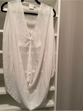 ASOS White Draped V-Neck Blouse